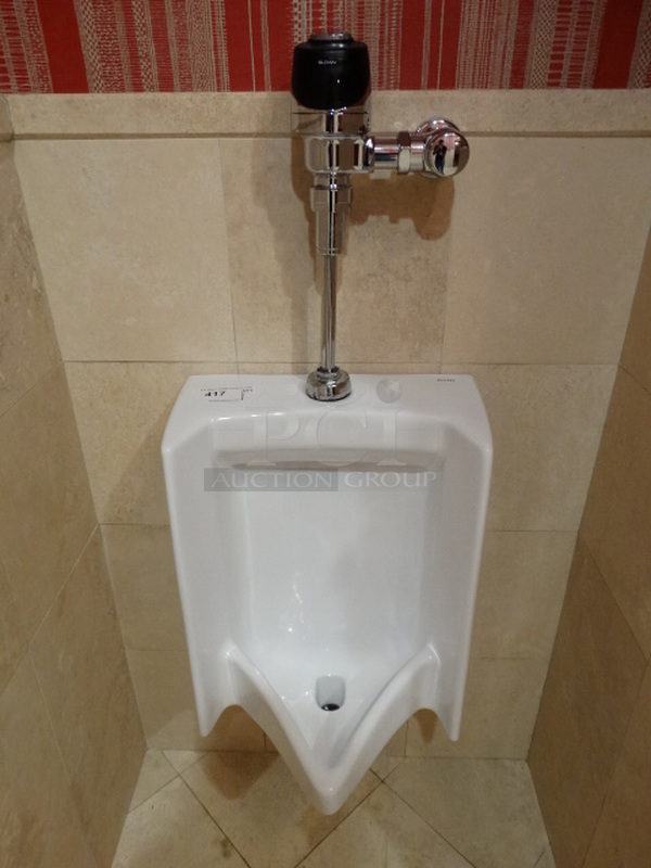 Wall Mount Urinal w/ Motion Sensor Flush. Buyer Must Remove. 16x16x40