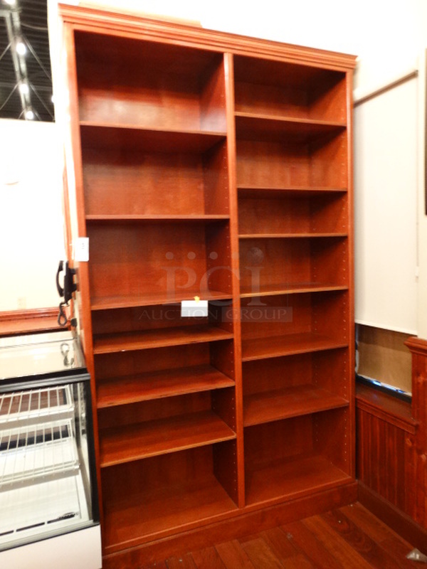 Wood Pattern Bookshelf w/ Adjustable Shelves. 59.5x14x101.5