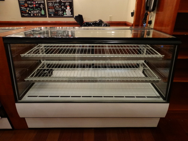 BEAUTIFUL! Federal Model SGR5942 Metal Commercial Floor Style Refrigerated Bakery Display Case Merchandiser w/ Poly Coated Racks. 120 Volts, 1 Phase. 59x35x42.5. Tested and Working!