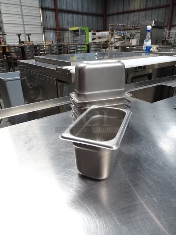 12 Times Your Bid. 12 Stainless Steel 1/9x4 Prep Table Pans. PICTURES ARE STOCK PHOTOS. COSMETIC DIFFERENCES MAY OCCUR.