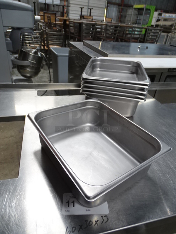 6 Times Your Bid. 6 Stainless Steel 1/2x4 Prep Table Pans.