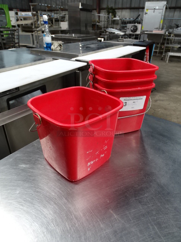 4 Times Your Bid. 4 Red Sanitizing Buckets. 