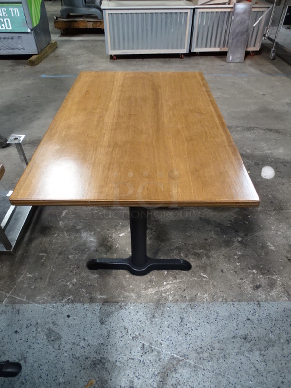 2 Times Your Bid. 2 Rectangle Dining Table With Natural Finish Wooden Top And 2 Bases. PICTURES ARE STOCK PHOTOS. COSMETIC DIFFERENCES MAY OCCUR. 