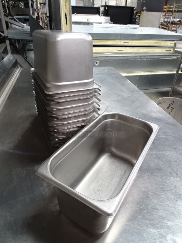 15 Times Your Bid. 15 Stainless Steel 1/3x6 Prep Table Pans. 