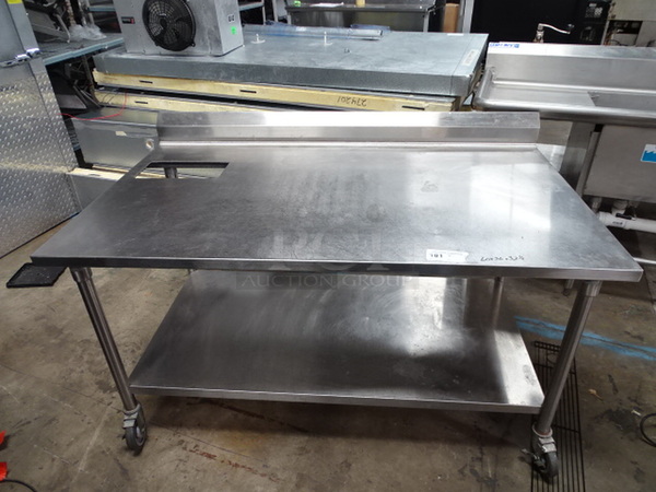 Stainless Steel Utility Table On Commercial Casters With Shelf Underneath. 