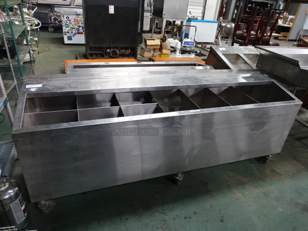 Stainless Steel Ingredient / Supply Bin On Commercial Casters. 