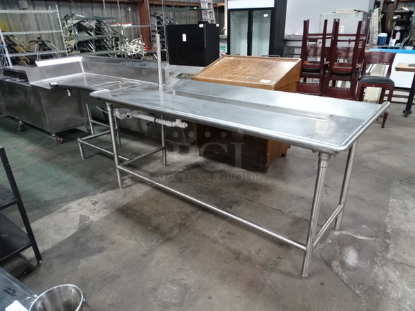 Stainless Steel Drainboard Table Attachment For Commercial Dishwasher. 