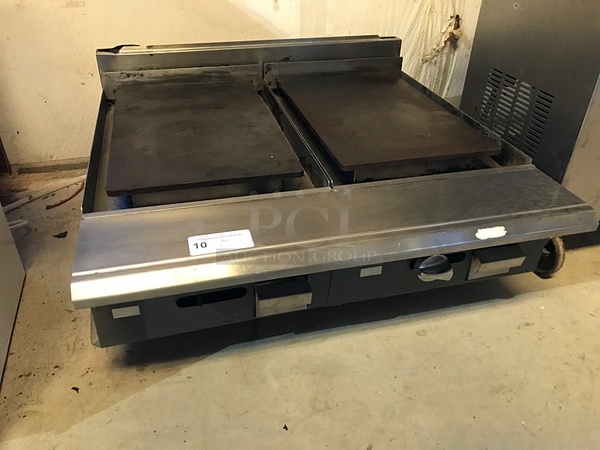 Natural Gas Split Flat Top Griddle, Tested & Working!