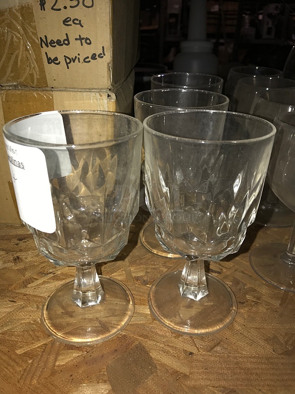 Four Glass Wine Goblets