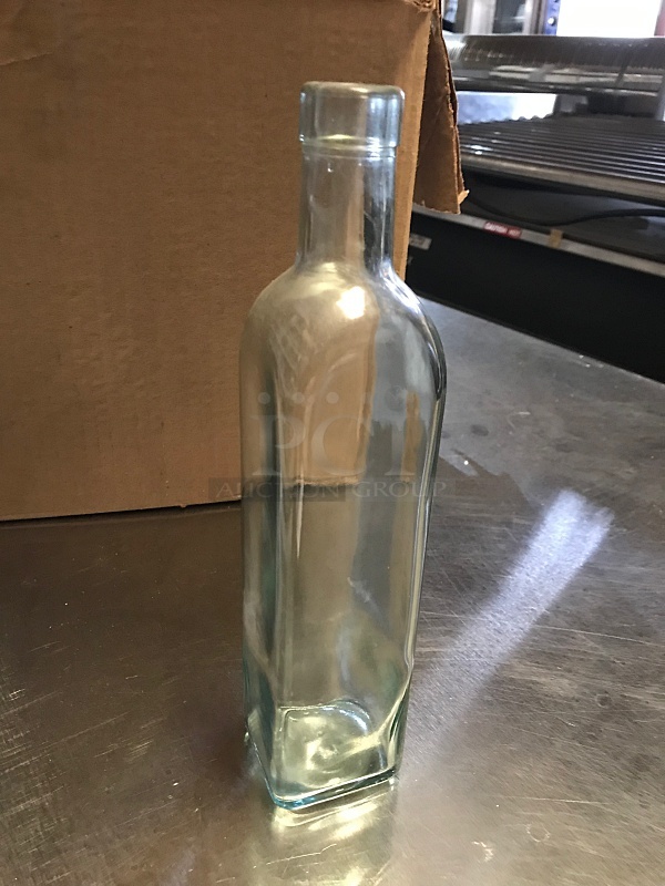 Box of Glass Oil / Vinegar Bottles