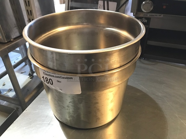 Two Stainless Steel Round Insert Pans