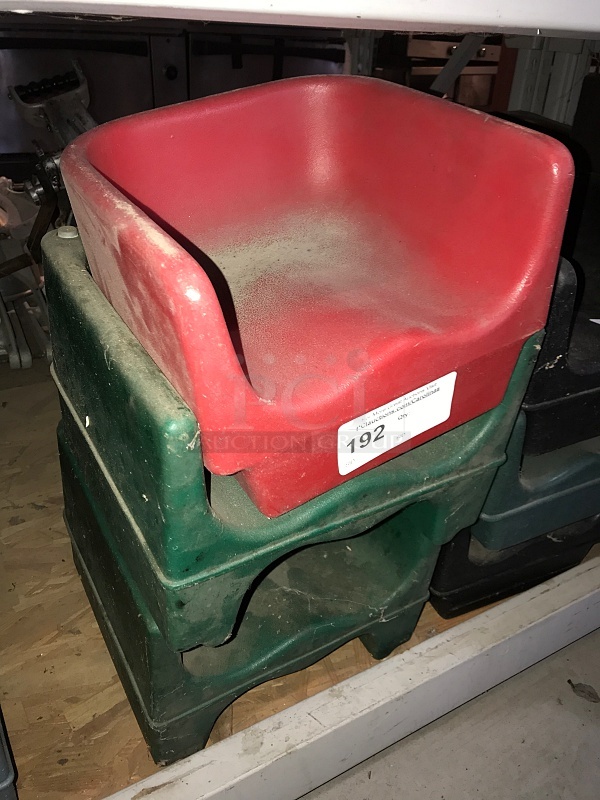 Three Plastic Toddler Booster Seats