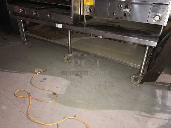7' Stainless Steel Equipment Stand on Casters
