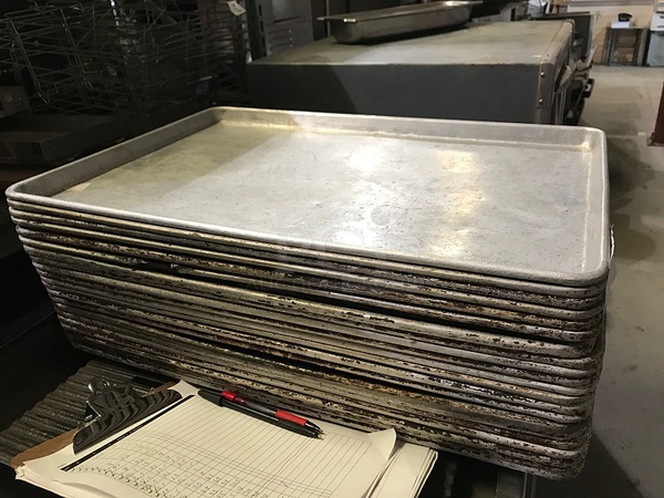 Ten Full Size Aluminum Sheet Pans