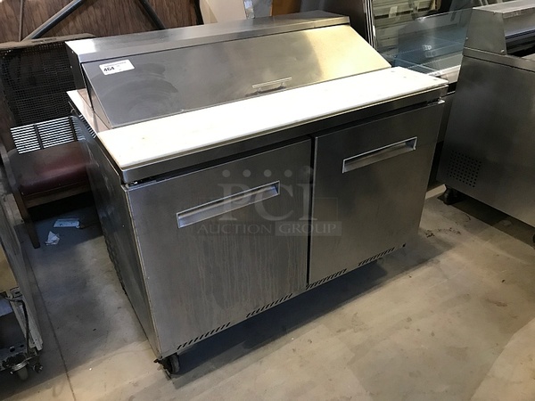 LIKE NEW! Fagor FST-48-12 Stainless Steel 12 Pan Salad / Sandwich Prep Table, 115v 1ph, Tested & Working!