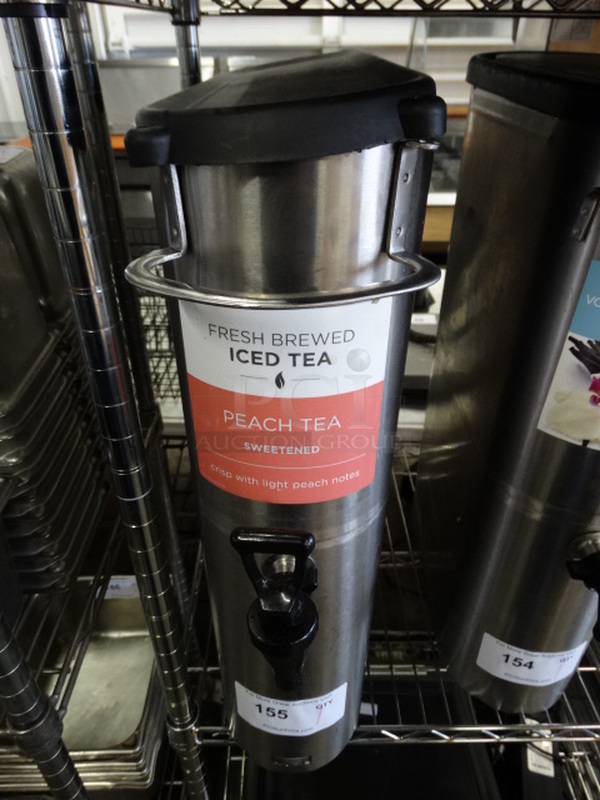 Stainless Steel Commercial Iced Tea Beverage Holder Dispenser w/ Lid. 5.5x16x22