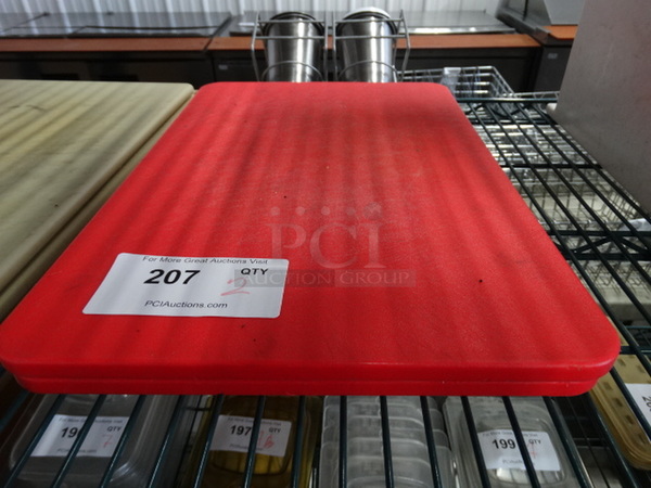 2 Red Cutting Boards. 12x18x0.5. 2 Times Your Bid!