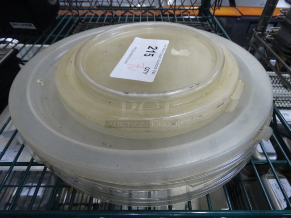 7 Various Size Poly Clear Round Lids. 7x7, 12.5x12.5. 7 Times Your Bid!