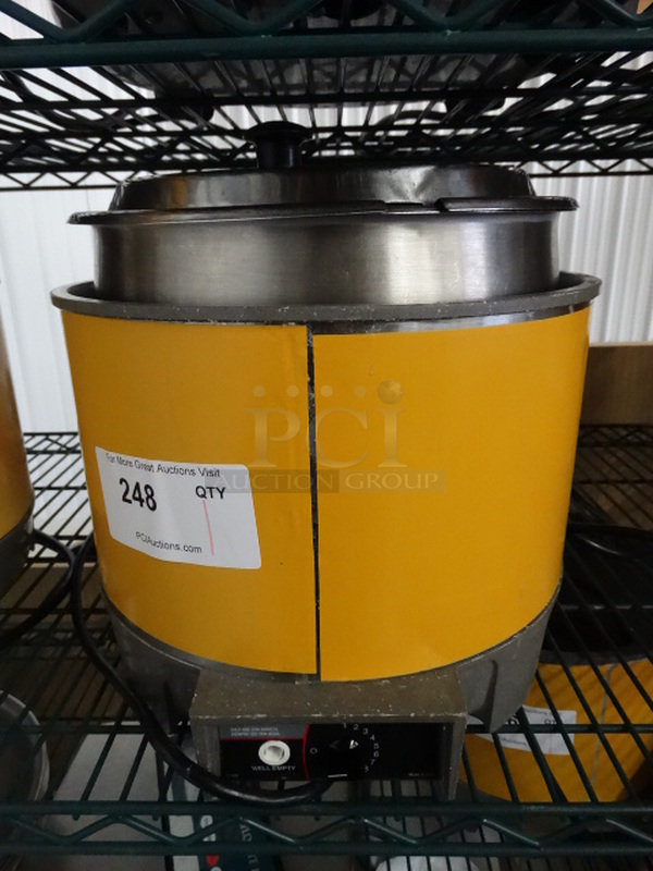 NICE! Vollrath Model HS-11 Stainless Steel Commercial Countertop Food Warmer w/ Stainless Steel Drop In and Lid. 120 Volts, 1 Phase. 13x14x12. Tested and Working!
