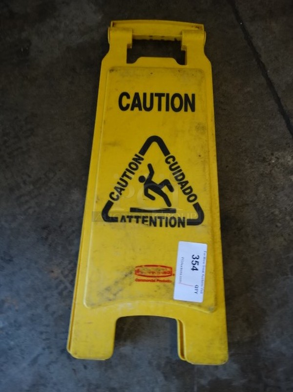 Yellow Poly Wet Floor Caution Sign. 11x8x25