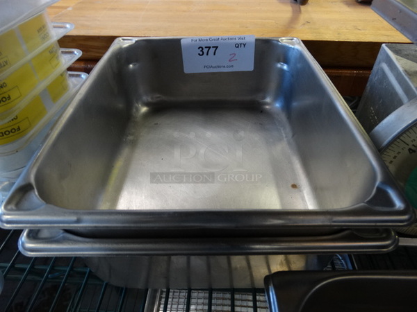 2 Stainless Steel 1/2 Size Drop In Bins. 1/2x4. 2 Times Your Bid!