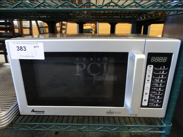 NICE! Amana Metal Commercial Countertop Microwave. 20x16x12