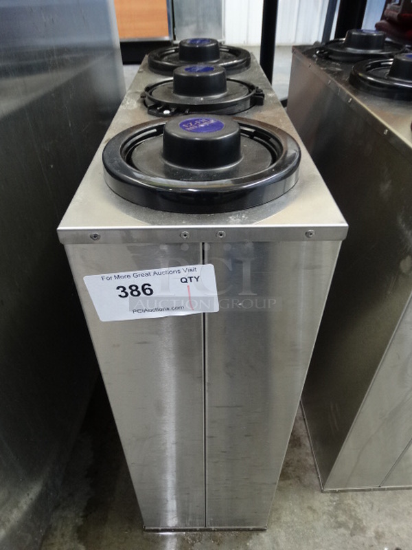 San Jamar Stainless Steel 3 Well Cup Dispenser. 8x24x24