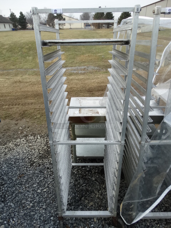 Metal Commercial Pan Transport Rack on Commercial Casters. 21x26x69