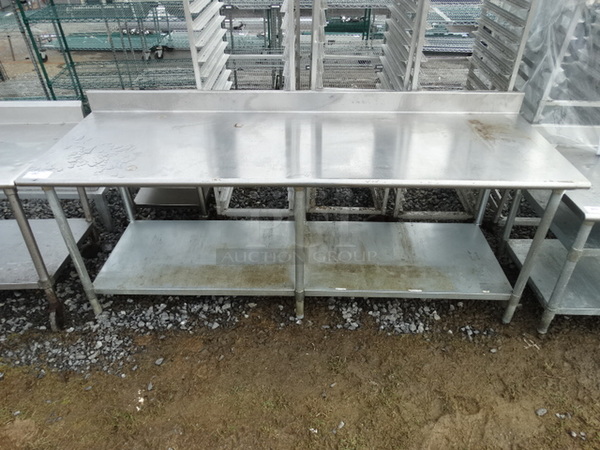 Stainless Steel Commercial Table w/ Metal Undershelf. 90x30x39