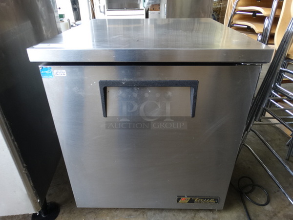 SWEET! 2012 True Model TUC-27-LP ENERGY STAR Stainless Steel Commercial Single Door Undercounter Cooler on Commercial Casters. 115 Volts, 1 Phase. 28x30x32. Tested and Working!