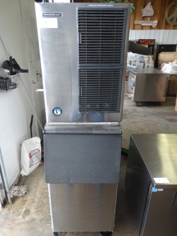 2 BEAUTIFUL! Items; Hoshizaki Model KM-515MAH Stainless Steel Commercial Air Cooled Ice Machine Head and Hoshizaki Model B-300SF Stainless Steel Commercial Ice Machine Bin. 115-120 Volts, 1 Phase. 23x33x77. 2 Times Your Bid! Makes One Unit
