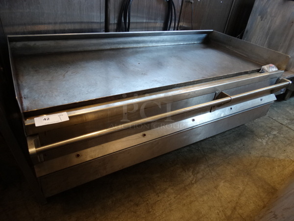 WOW! Wolf Model 1R060C-1 Stainless Steel Commercial Countertop Natural Gas Powered Flat Top Griddle w/ Thermostatic Controls. 60x32x22
