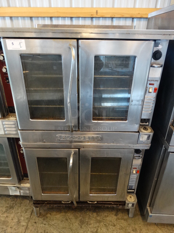 2 BEAUTIFUL! Blodgett Model EF-111 Stainless Steel Commercial Electric Powered Full Size Convection Ovens w/ View Through Doors, Metal Oven Racks and Thermostatic Controls. 208/220 Volts, 3 Phase. 38x37x66. 2 Times Your Bid! 