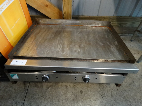 Stainless Steel Commercial Gas Powered Countertop Flat Top Griddle. 36x29x12