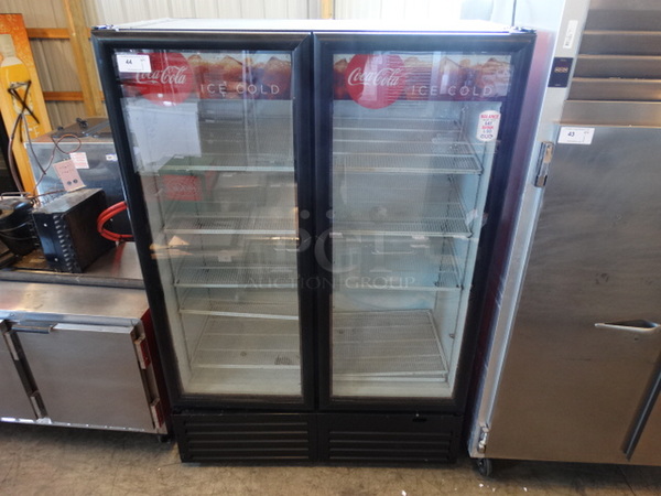 SWEET! Imbera Model VRD43 CO2 ENERGY STAR Commercial 2 Door Reach In Cooler Merchandiser w/ Poly Coated Racks. 115 Volts, 1 Phase. 54x30x79. Tested and Working!