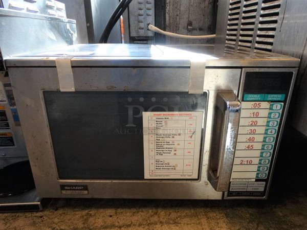 Sharp Stainless Steel Commercial Countertop Microwave. 20x16x13