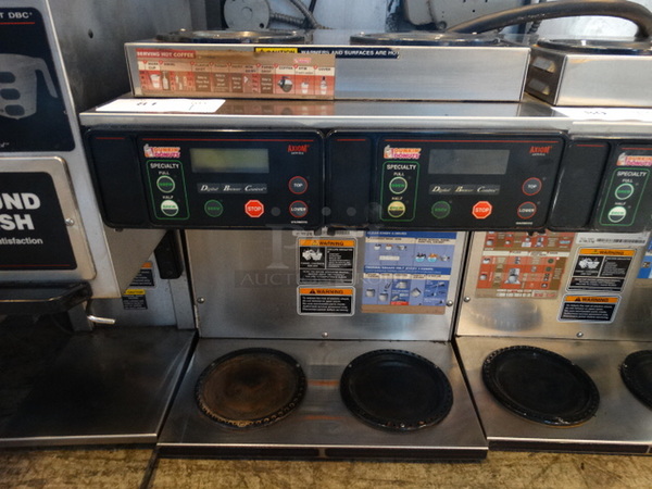 NICE! 2008 Bunn Model AXIOM 2/2 TWIN Stainless Steel Commercial Countertop 4 Burner Coffee Machine. 120/208-240 Volts, 1 Phase. 16x18x19