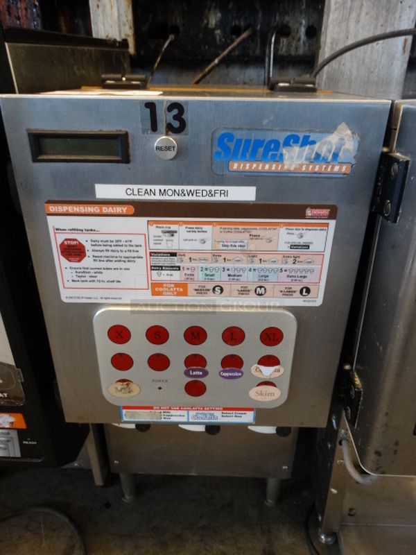 NICE! SureShot Model AC20 Stainless Steel Commercial Countertop Dairy Dispenser. 120 Volts, 1 Phase. 12x22x27. Tested and Working!