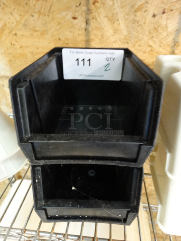 2 Black Poly Containers. 5x8.5x4. 2 Times Your Bid!