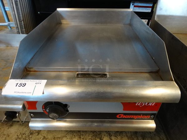 GREAT! APW Wyott Champion Stainless Steel Commercial Countertop Gas Powered Flat Top Griddle. 18x26x15