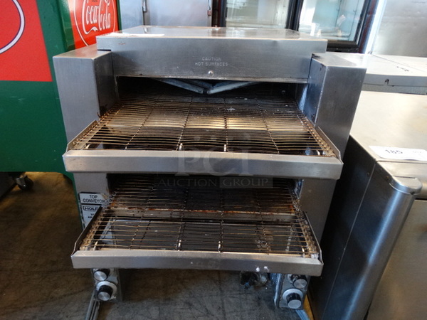 NICE! Holman Stainless Steel Commercial Countertop Electric Powered Double Conveyor Oven Toaster. 20x23x24. Cannot Test Due To Plug Style 