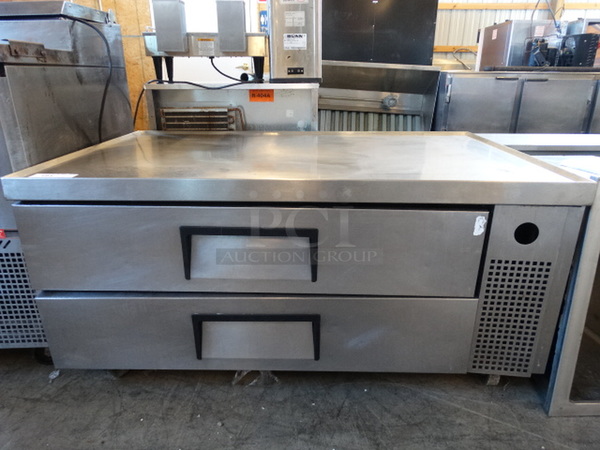 NICE! 2013 True Model TRCB-52 Stainless Steel Commercial Chef Base w/ 2 Drawers on Commercial Casters. 52x32x25. Tested and Working!
