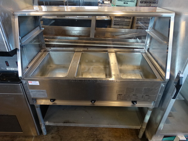 NICE! Eagle Model HT3-NG Stainless Steel Commercial Gas Powered Steam Table. 48x24x53