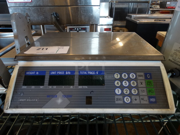 Mettler Toledo Commercial Countertop 30 Pound Capacity Scale. 13.5x14x5. Cannot Test Due To Missing Cord
