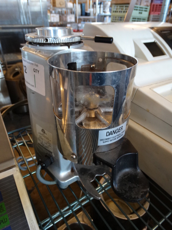 NICE! Mazzer Luigi Model Mini Timer Metal Commercial Espresso Bean Grinder Base. 120 Volts, 1 Phase. 7x12x12. Tested and Working!