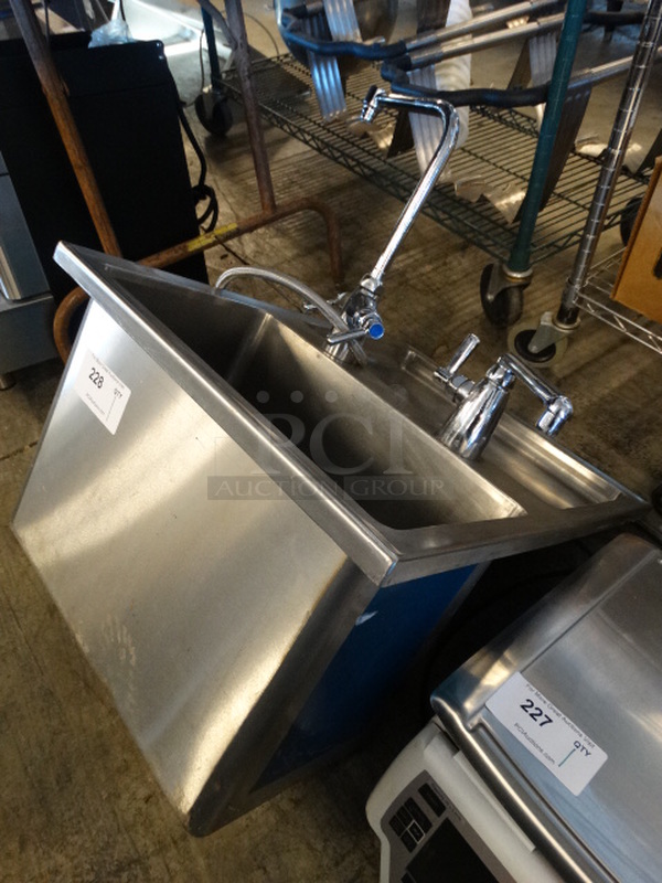 Stainless Steel Drop In Sink Unit w/ Faucet. 20x27x14