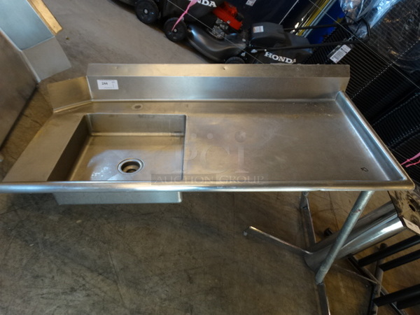 Stainless Steel Commercial Dirty Side Right Side Dishwasher Table. 60x30x42