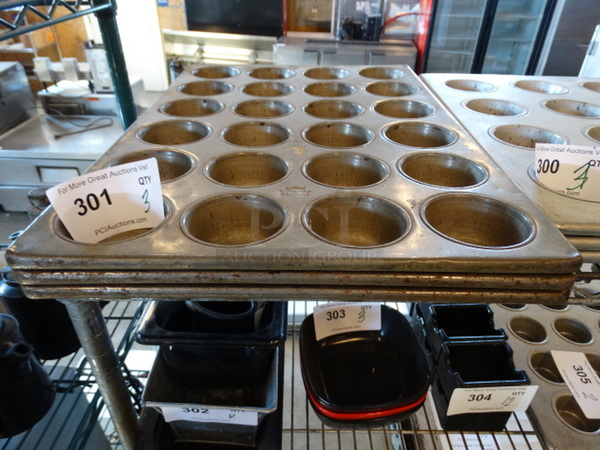 3 Metal 24 Cup Muffin Pans. 14x20.5x1. 3 Times Your Bid!