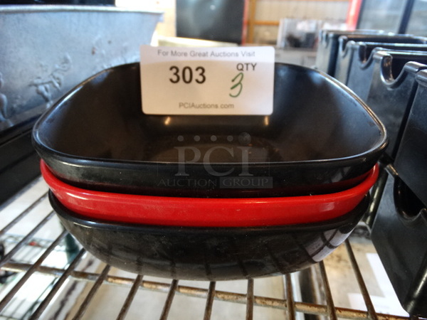 3 Poly Bowls. 2 Black and 1 Red. 6.5x6.5x2.5. 3 Times Your Bid!