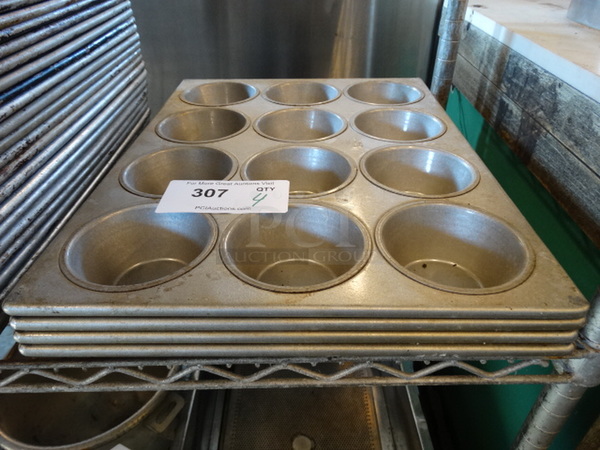 4 Metal 12 Cup Muffin Pans. 13.5x18x1.5. 4 Times Your Bid!